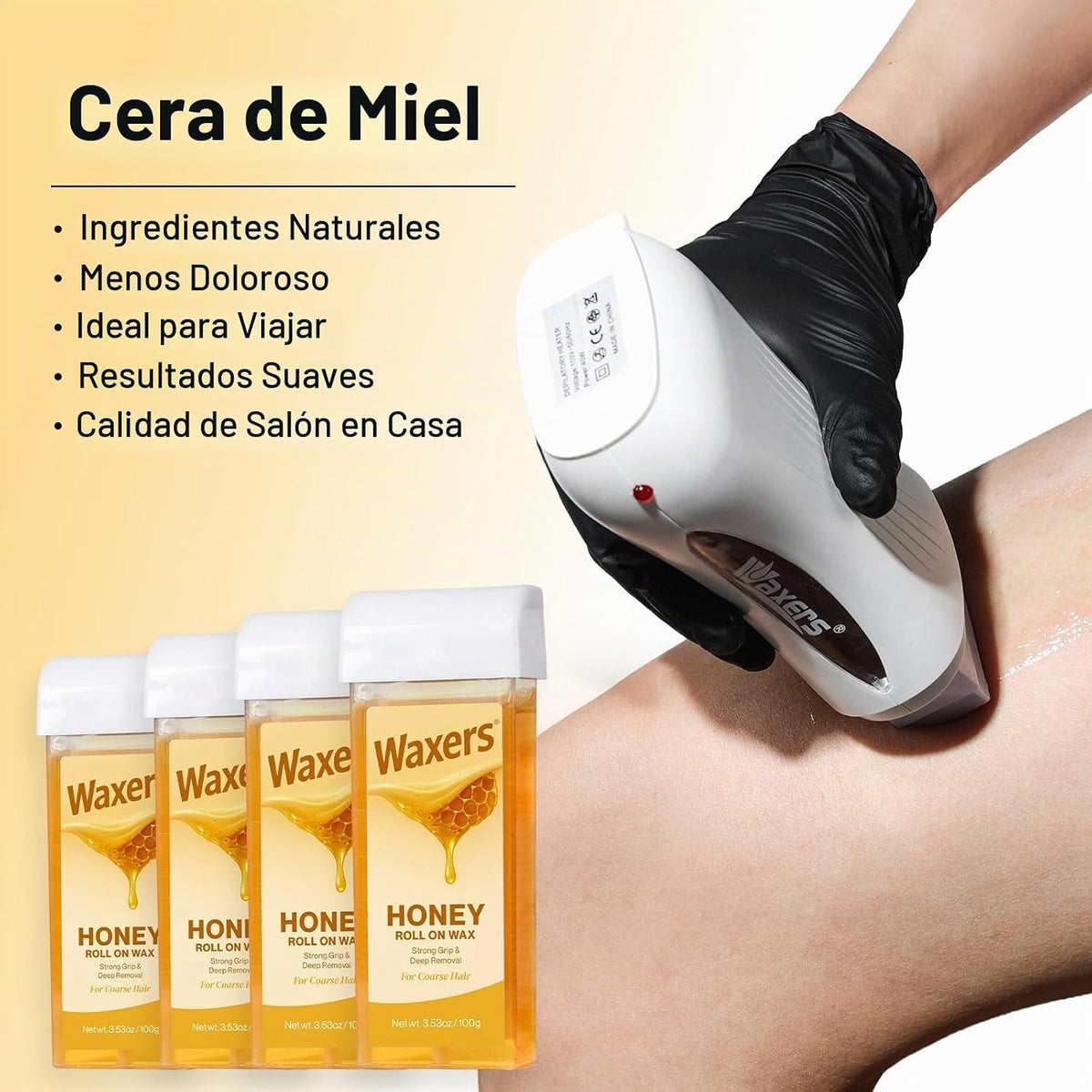 Waxers Recambio de cera enrollable para depilación de miel, cartuch...