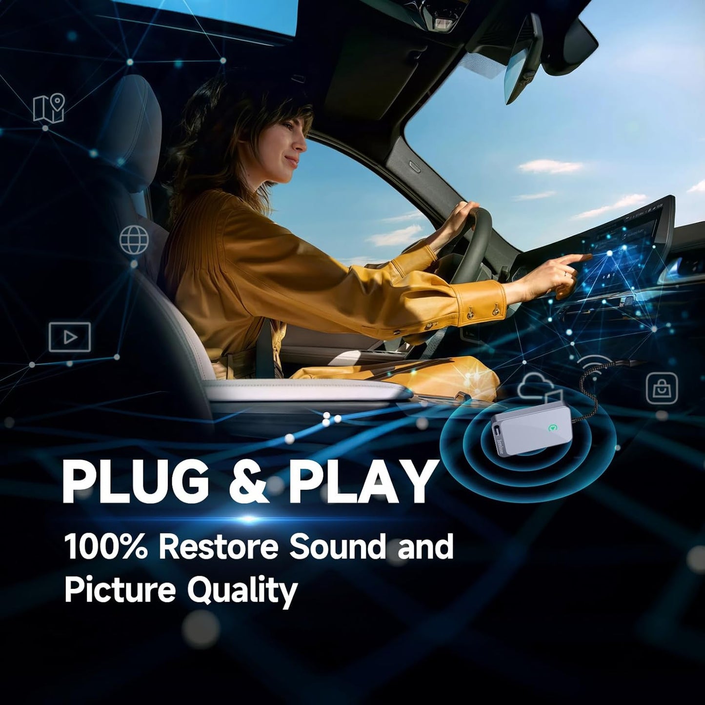Adaptador CarPlay inalámbrico para Apple iPhone: conexión fluida pa...