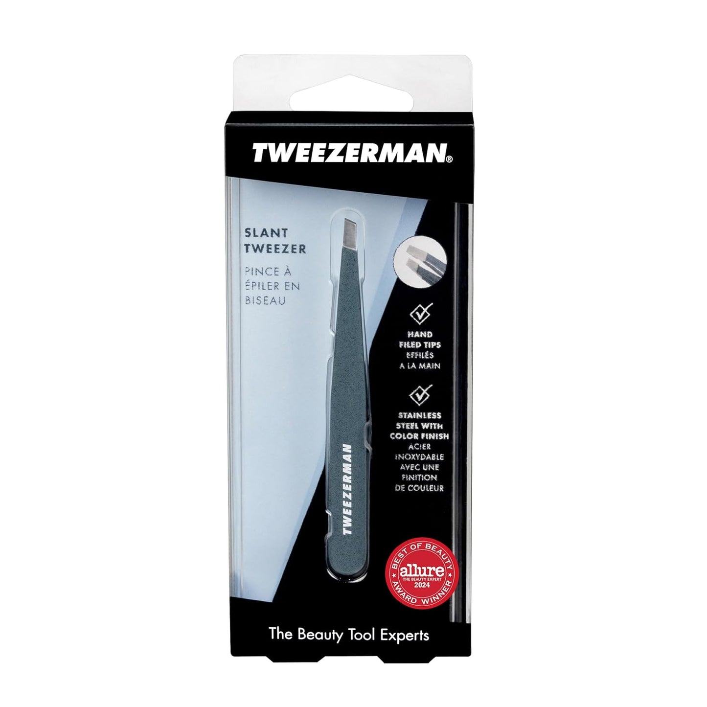 Tweezerman - Pinzas inclinadas de acero inoxidable, pinzas para cej...