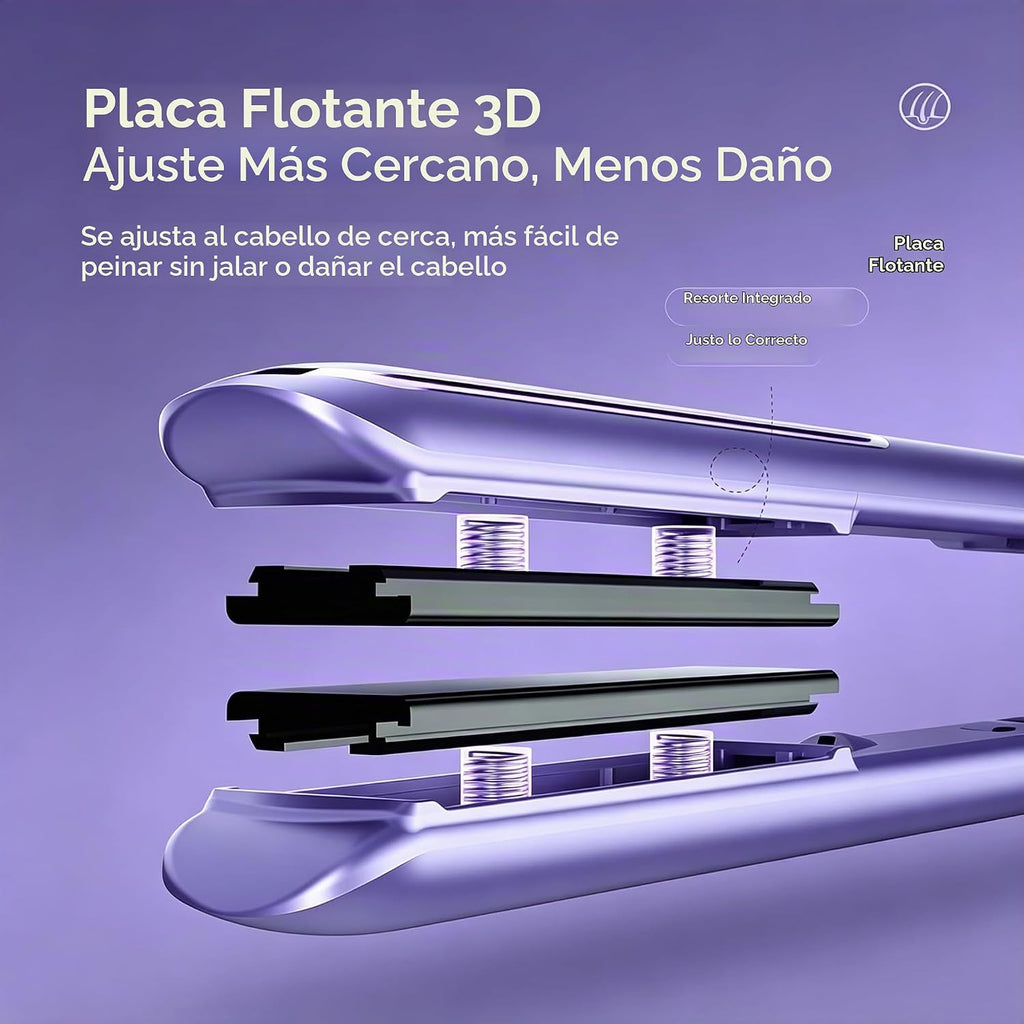 Kylara Plancha y rizador de cabello 2 en 1, 5 ajustes de calor, pla...