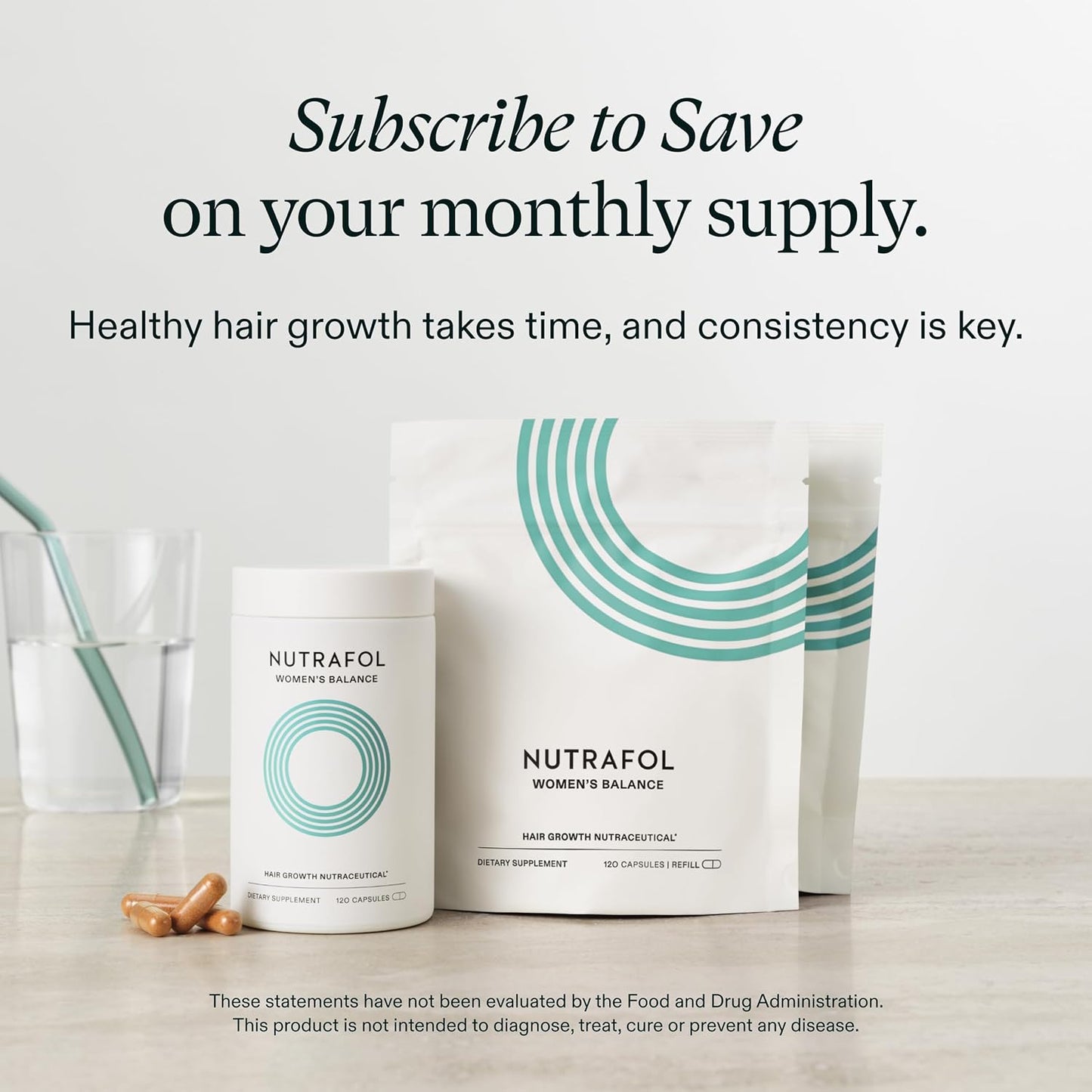 Nutrafol Suplementos Women's Balance para el Crecimiento del Cabello para Mujeres, Edades 45 en Adelante, Clínicamente Probados para Cabello Visiblemente más Grueso y Cobertura del Cuero Cabelludo