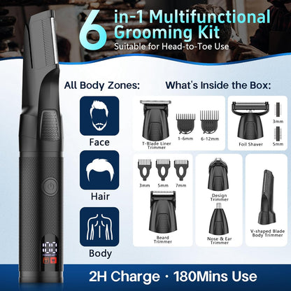 Manscape - Recortadora de cuerpo y barba para hombres, kit de aseo...