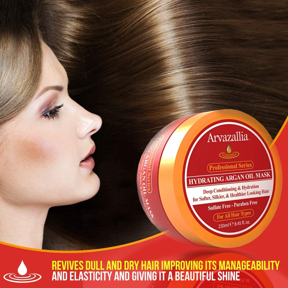 Mascarilla hidratante Arvazallia de aceite de Argan y acondicionado...