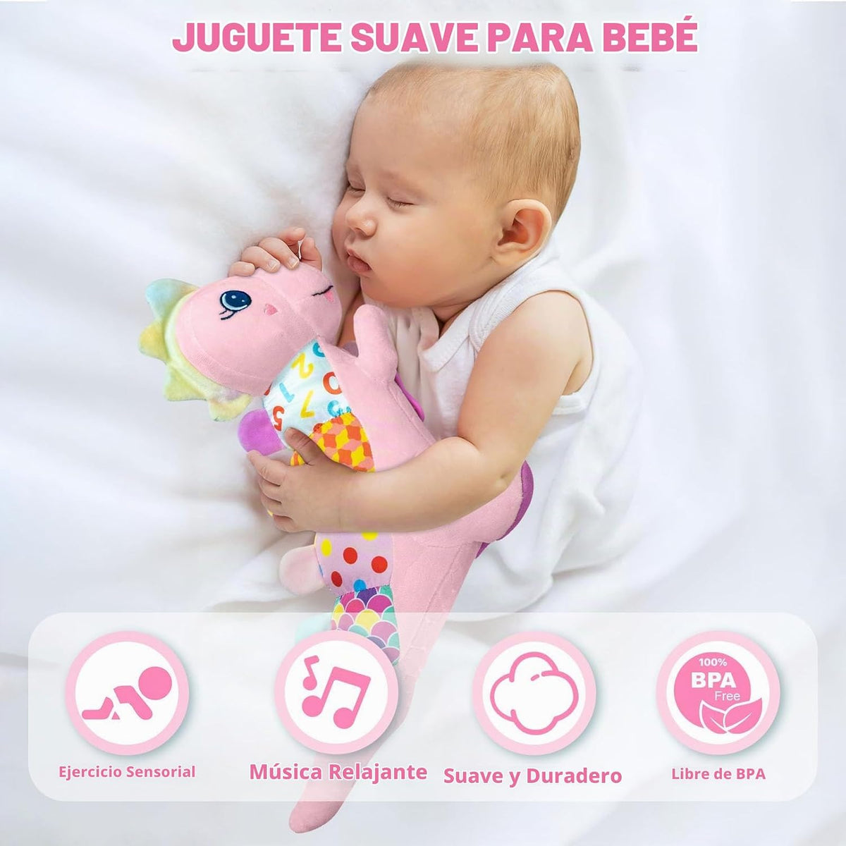 Juguetes musicales de dinosaurio para bebés de 0-3-6-9-12 meses, ju...