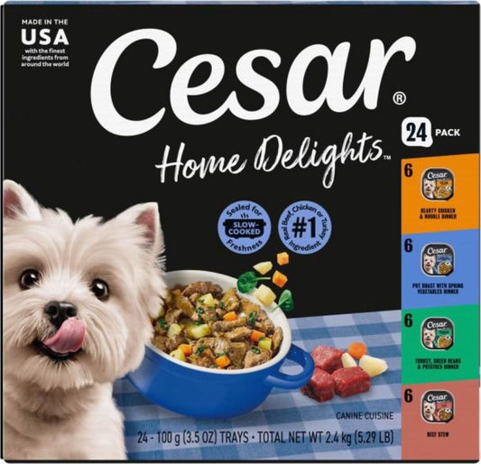 Cesar - Paquete de 24 latas de alimento húmedo para perro, diferent...