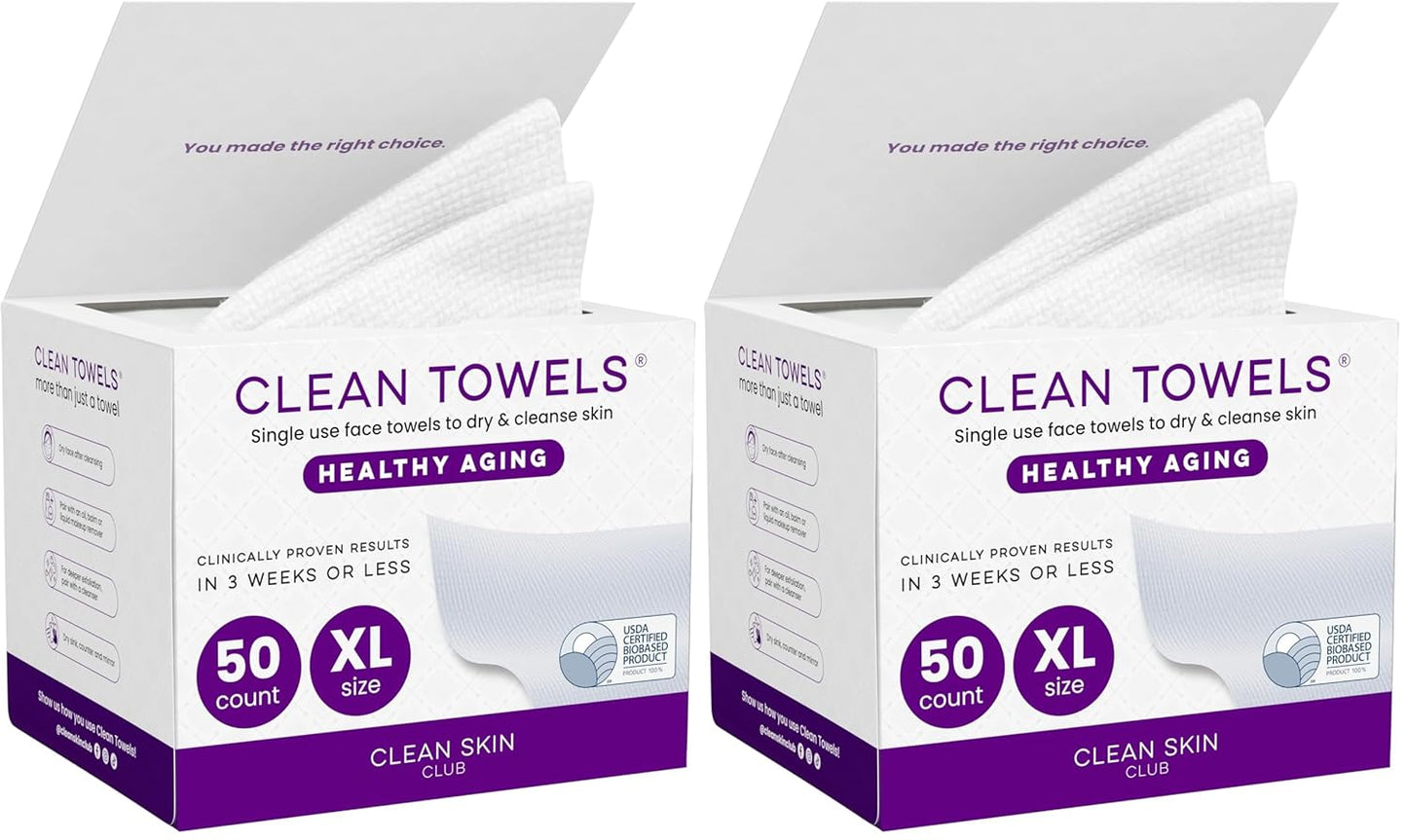 CLEAN SKIN CLUB Healthy Aging Clean Towels® XL, suaviza las arrugas...
