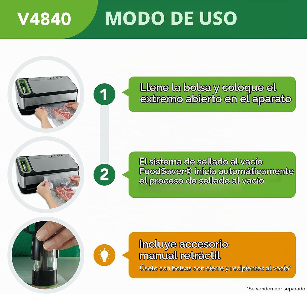FoodSaver® 4800 Series Sistema de sellado al vacío automático 2 en...