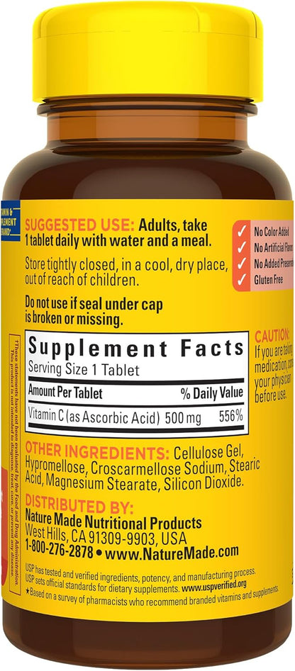 Nature Made Vitamina C 500 mg, suplemento dietético para apoyo inmu...