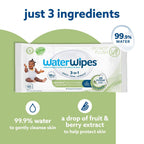 WaterWipes Toallitas Sensitive+ para bebé y niño pequeño, 3 en 1 li...