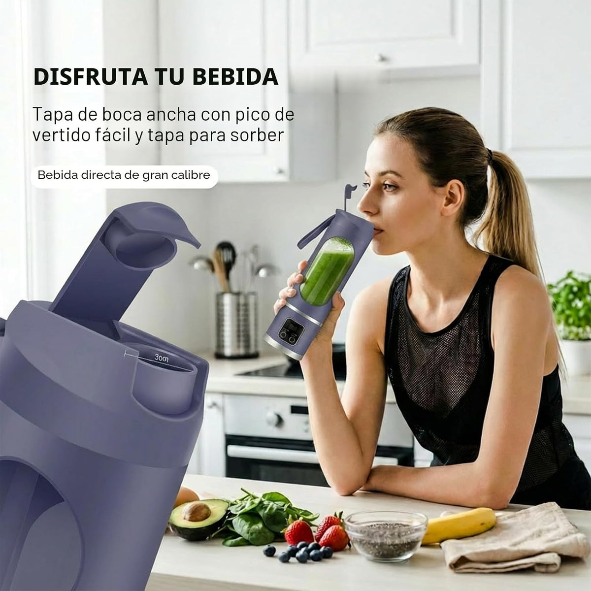 Licuadora personal, exprimidor personal conveniente (púrpura) | 12-...