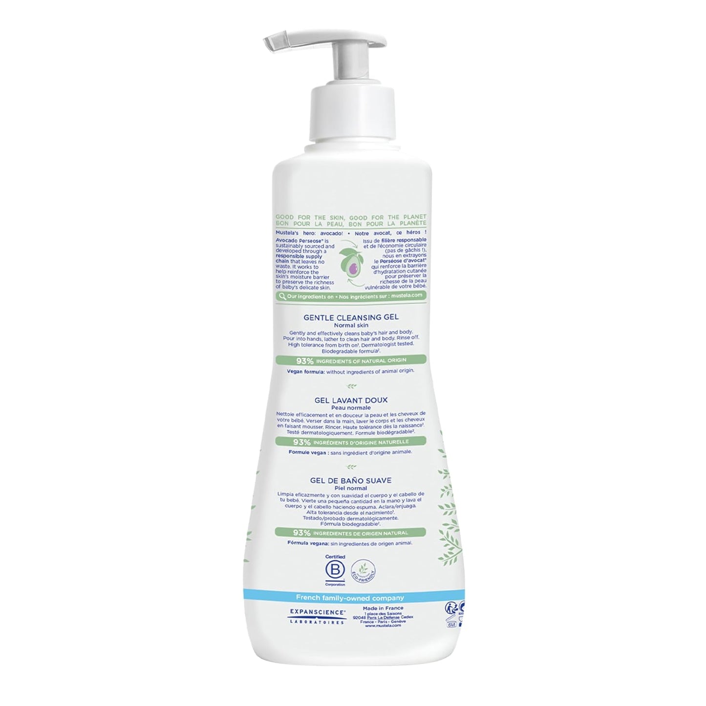 Mustela Gel de Limpieza Suave para Bebé - Jabón para el Cabello y C...