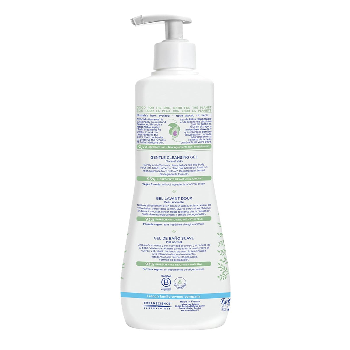 Mustela Gel de Limpieza Suave para Bebé - Jabón para el Cabello y C...