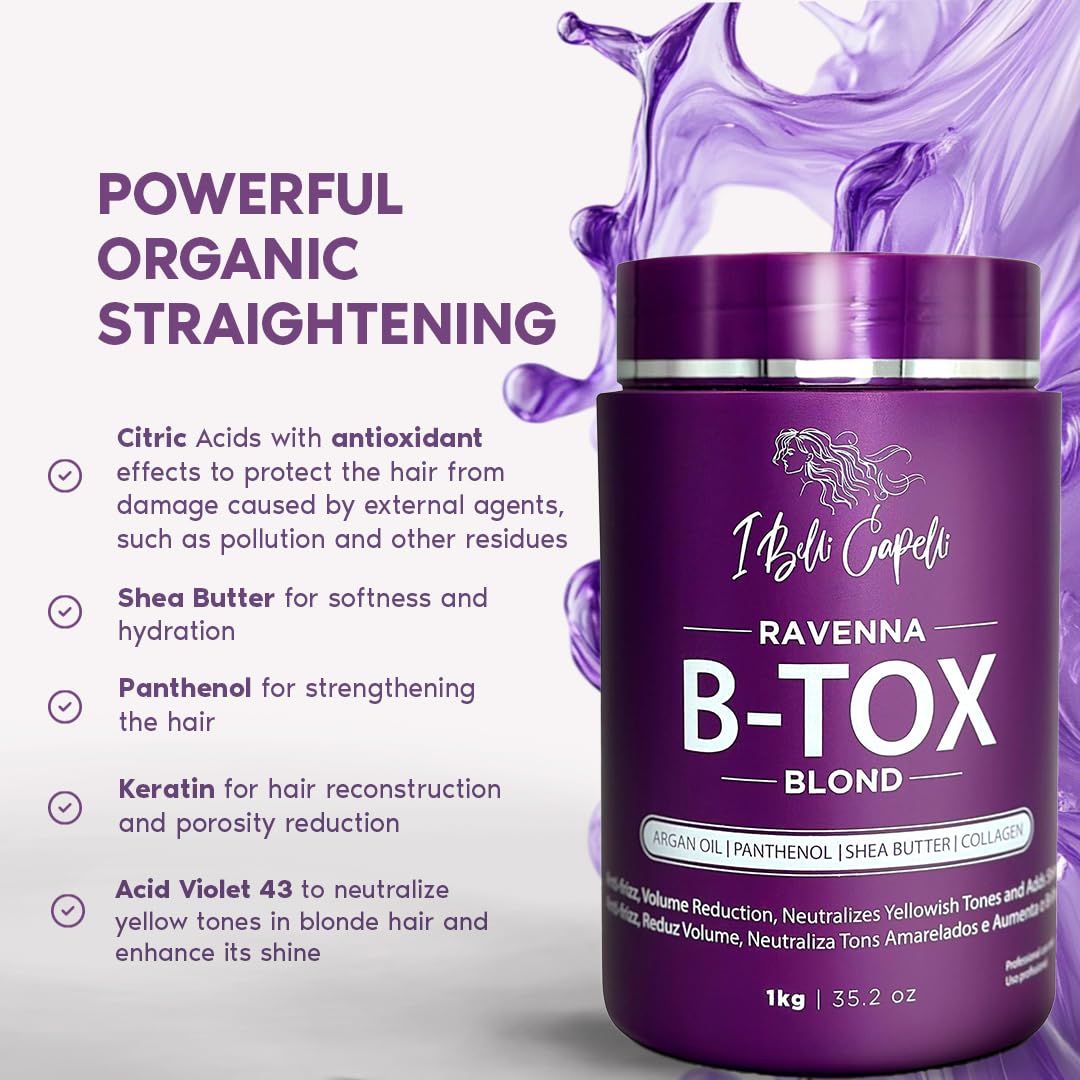I Belli Capelli Tratamiento Ravenna B-tox para cabello rubio, 35.2...