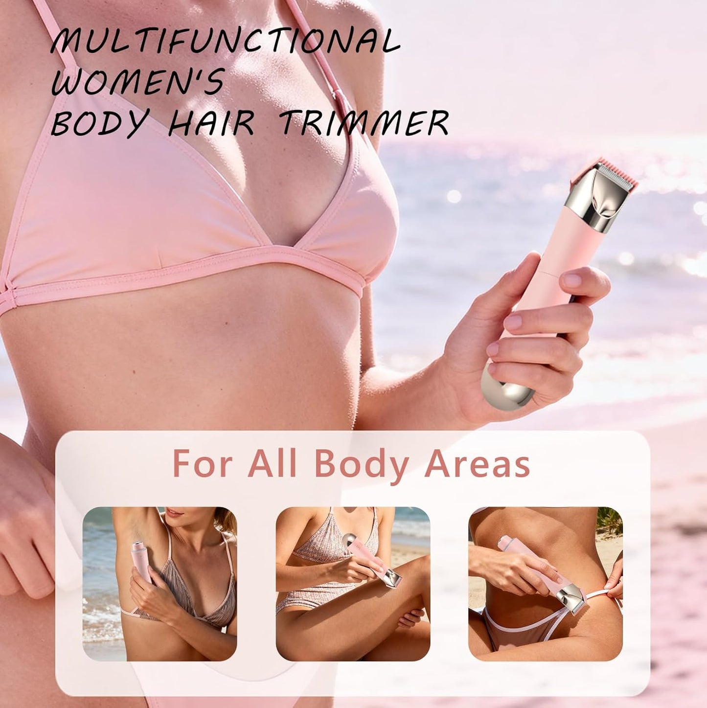 Dermave - Afeitadora y recortadora de bikini para mujer, IPX7 imper...