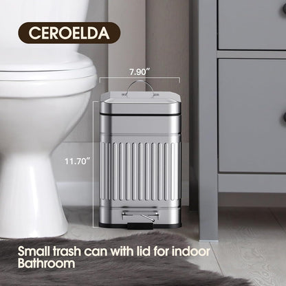 CEROELDA Cubo de Basura Pequeño con Tapa - 5L\/1.3 Gal, Cubo de Bas...