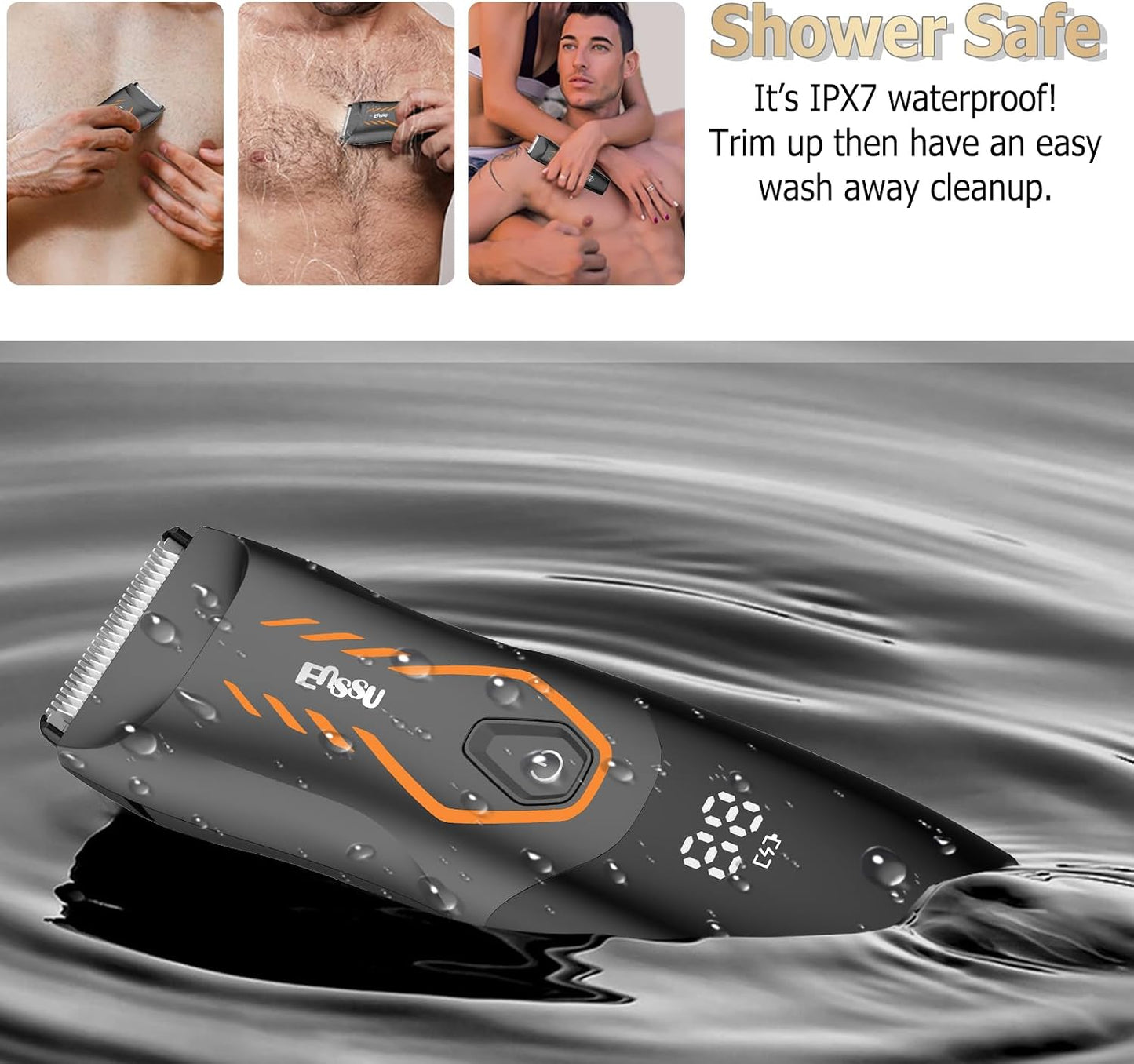 ENSSU - Recortadora de vello corporal para hombres, recortadora de...