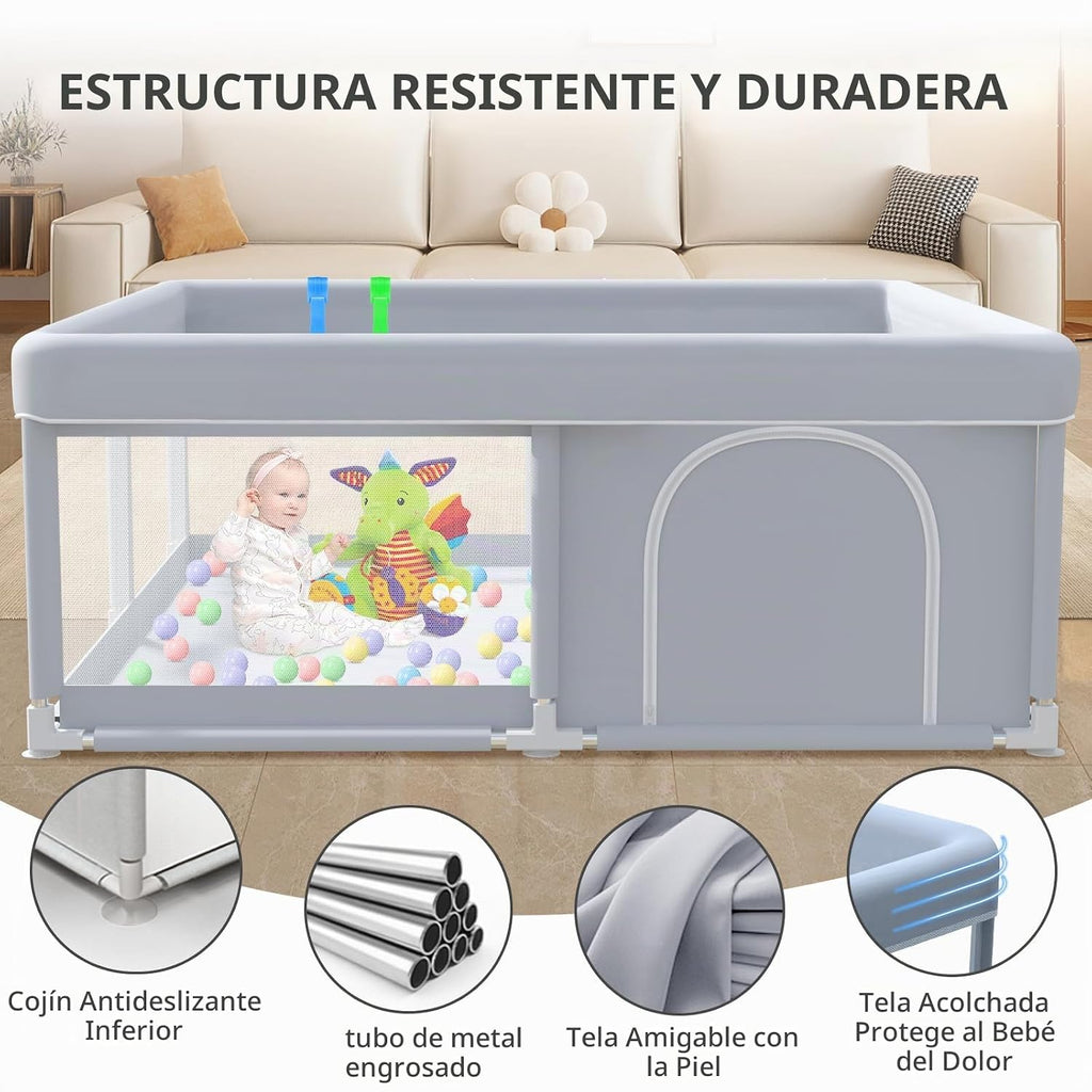 XVISHX Corralito para bebés de 50 x 50 pulgadas, corralito para beb...
