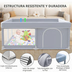 XVISHX Corralito para bebés de 50 x 50 pulgadas, corralito para beb...