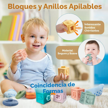 Juguetes Montessori 6 en 1 para bebés de 1 año, juguetes sensoriale...