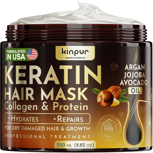 Mascarilla capilar de queratina para cabello seco, dañado o largo,...
