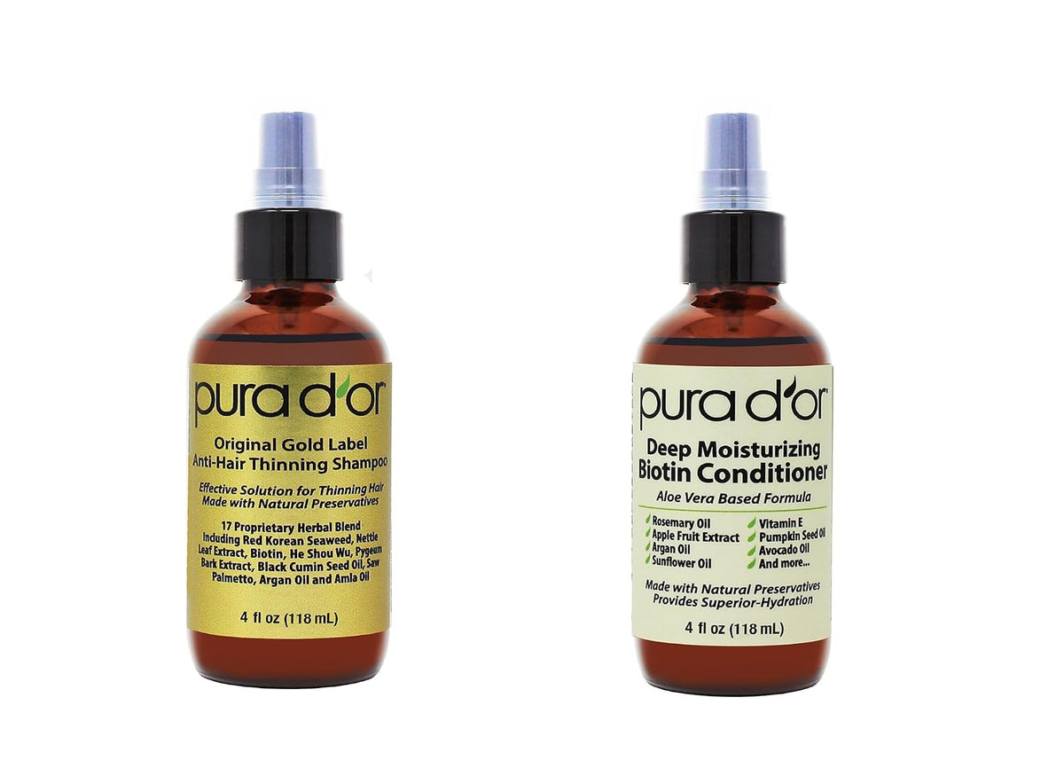 PURA D'OR Champú y Acondicionador de Biotina Anti-Adelgazamient...