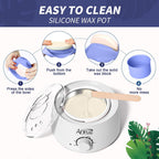 Anruz Kit de cera blanca perla para mujeres y hombres, olla de cera...