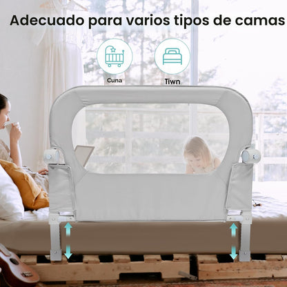NUTIKAS Barandilla protectora para cama de bebé para niños pequeños...