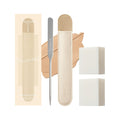 Brocha Coreana Piccasso Espátula de Maquillaje + Esponja Set 2P – Herramientas de Maquillaje Profesionales con Espátula de Precisión y 2 Esponjas Suaves, Ideal para Mezclar Base, Crema o Maquillaje