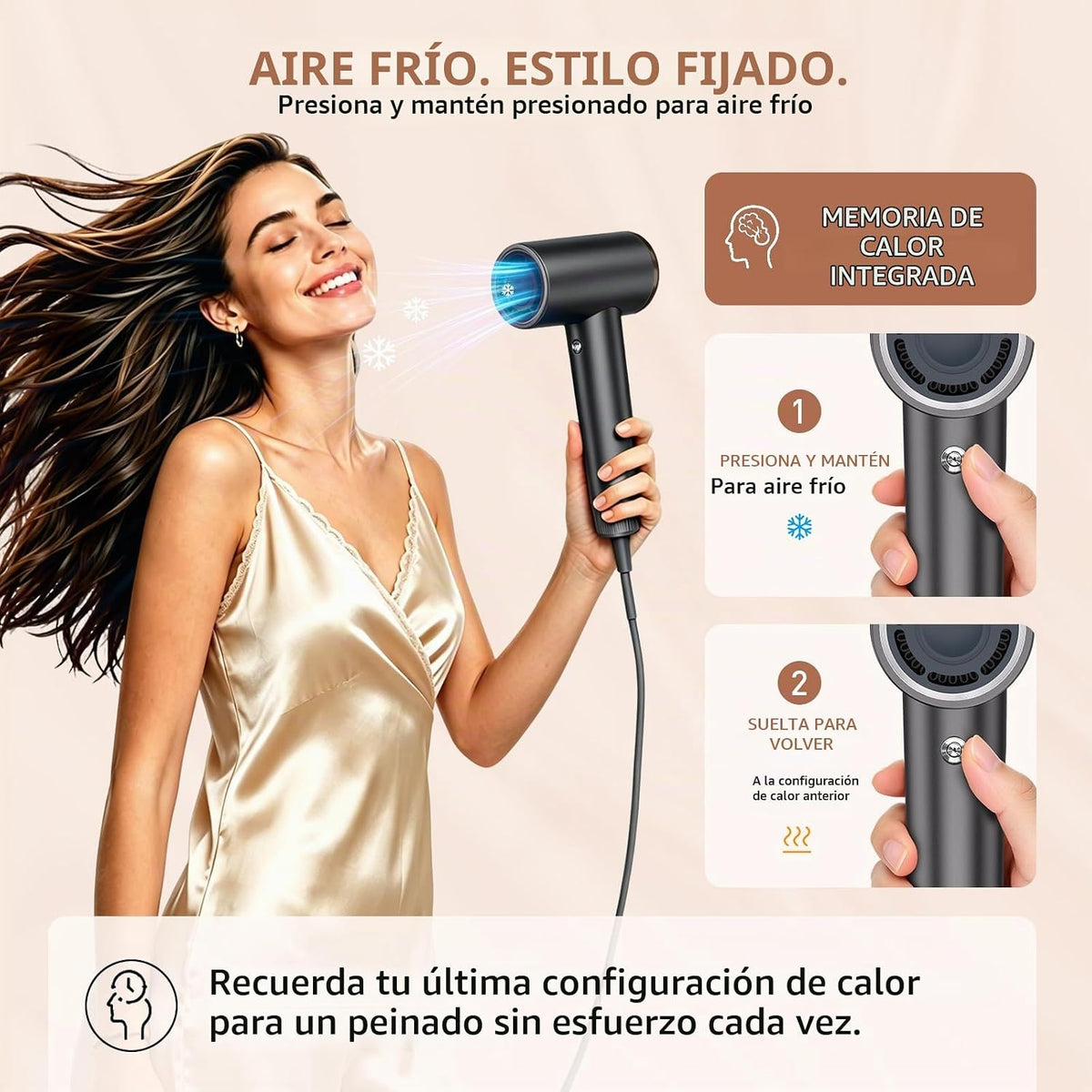 Secador de pelo iónico de alta velocidad Mythsight StyleVibe con 3...
