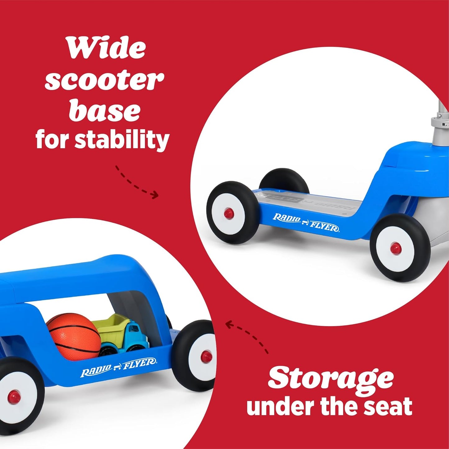 Radio Flyer Scoot 2 Scooter, azul, para niños de 1 a 4 años, juguet...