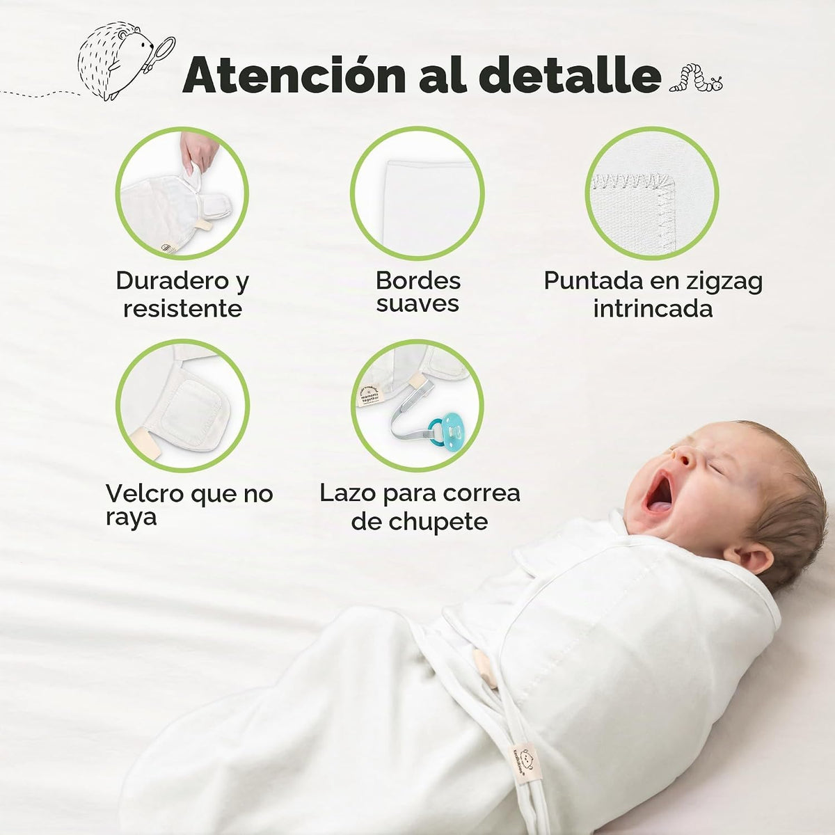 KeaBabies Paquete de 3 Sacos de Dormir Envolventes Orgánicos para B...