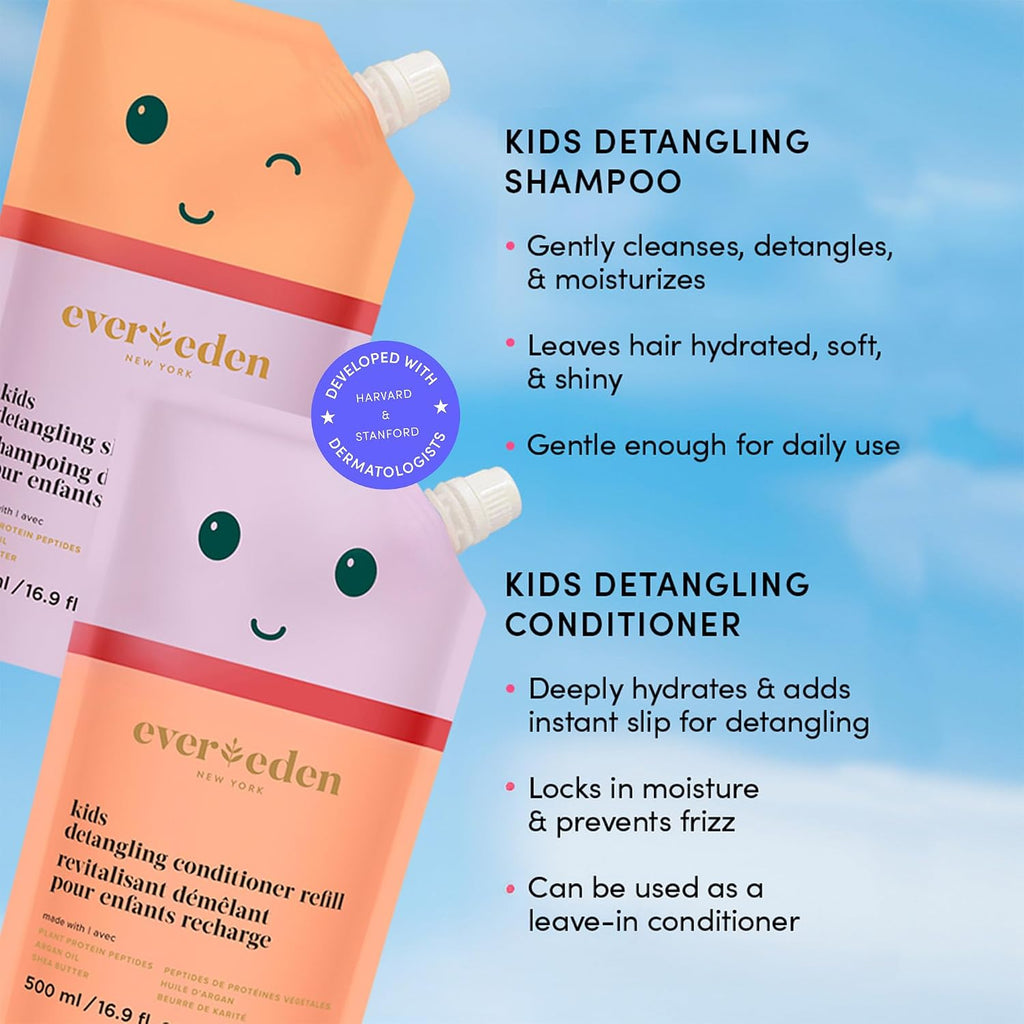 Evereden Recambios de champú y acondicionador para niños, probados...