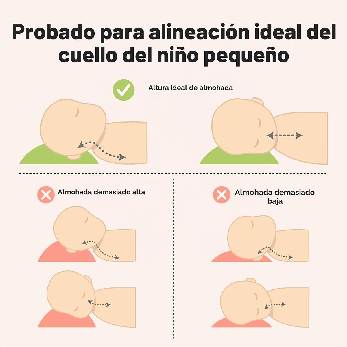 KeaBabies Paquete de 2 almohadas para niños pequeños de 13 x 18 pul...
