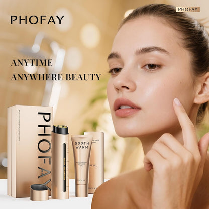 PHOFAY Dispositivo facial 3 en 1, gel a juego de 1.4 onzas. Disposi...