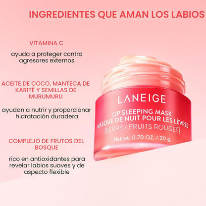 LANEIGE - Mascarilla nocturna para labios: Nutrir, hidratar, vitami...