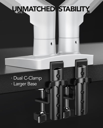 HUANUO Soporte para Monitor Dual - Soporte de Escritorio para Monit...