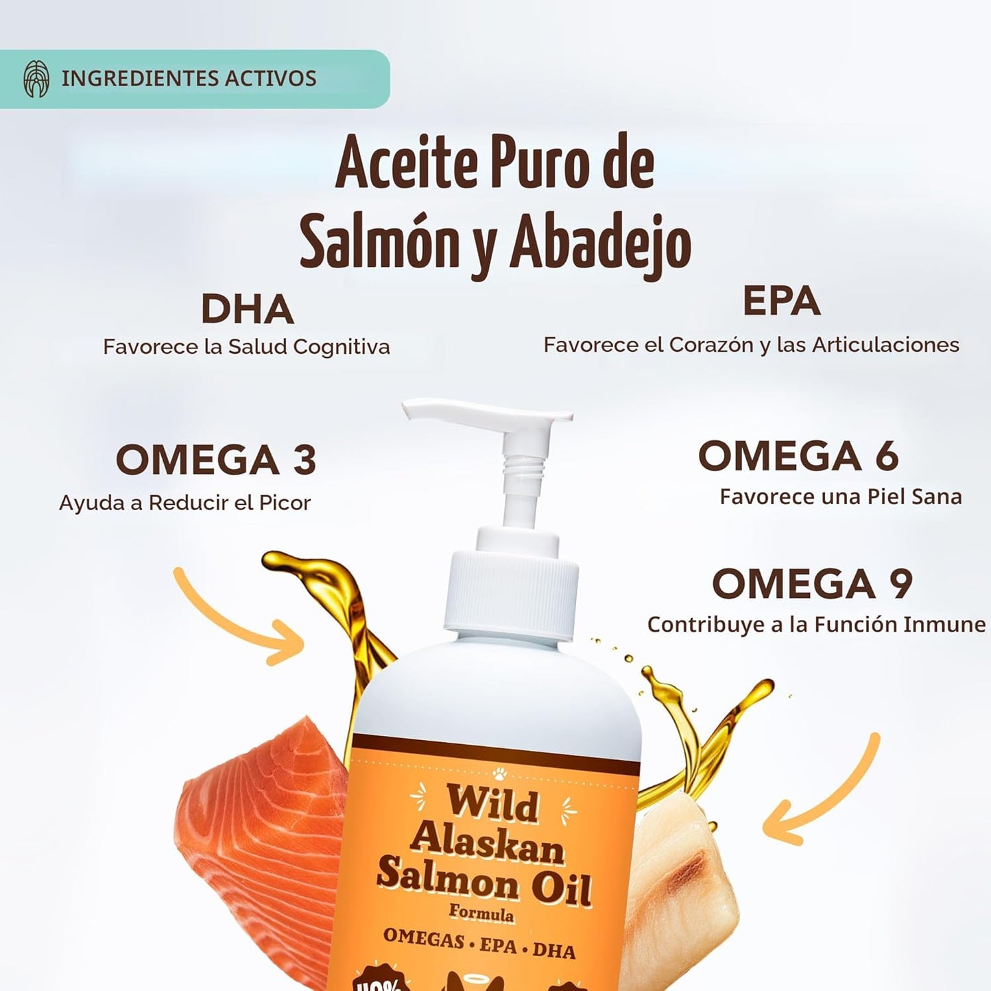 Natural Dog Company Aceite de salmón salvaje de Alaska para perros,...