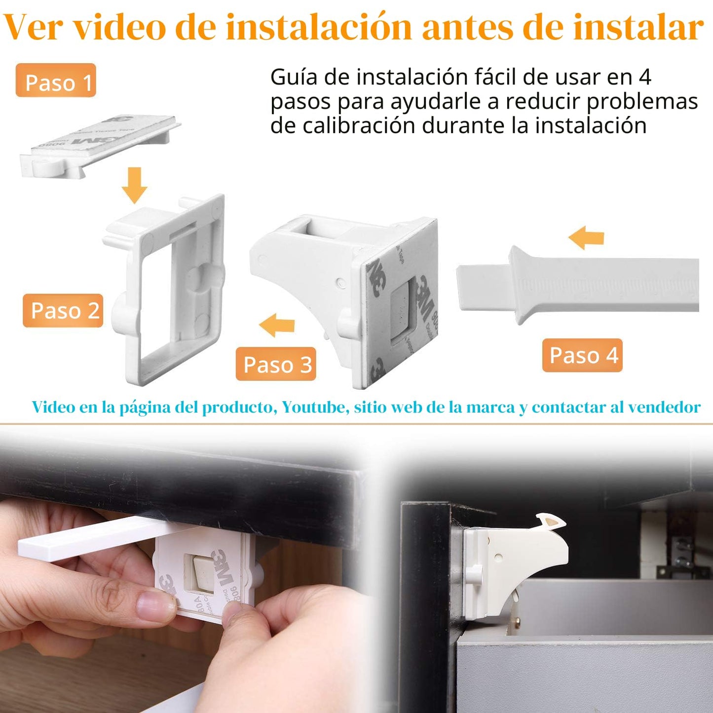 Cerraduras magnéticas adhesivas Vmaisi para armarios y cajones (10...