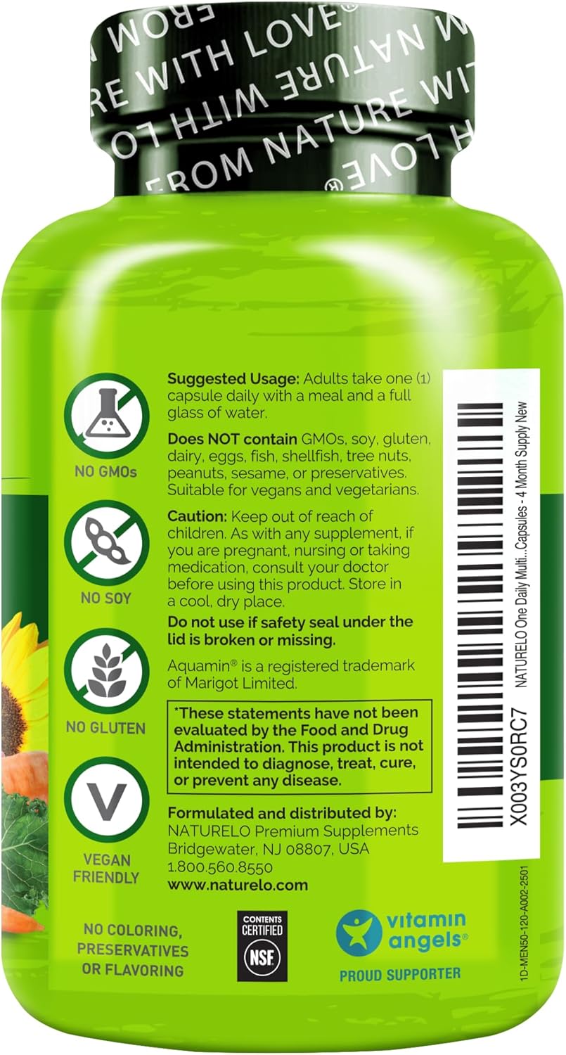 NATURELO Multivitamínico para hombres de 50+ - Un multivitamínico d...