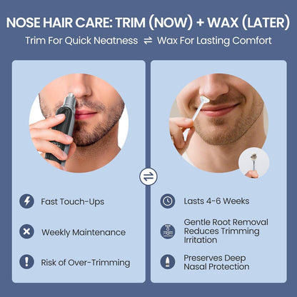 AUZEAL Kit de cera nasal para hombre, mini calentador de cera para...