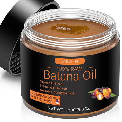 Aceite de batana crudo para el crecimiento del cabello, pasta de aceite de Botana 100% natural puro de Honduras, mascarilla orgánica sin refinar para prevenir la pérdida de cabello, mejora el grosor para hombres y mujeres, 5.3 onzas