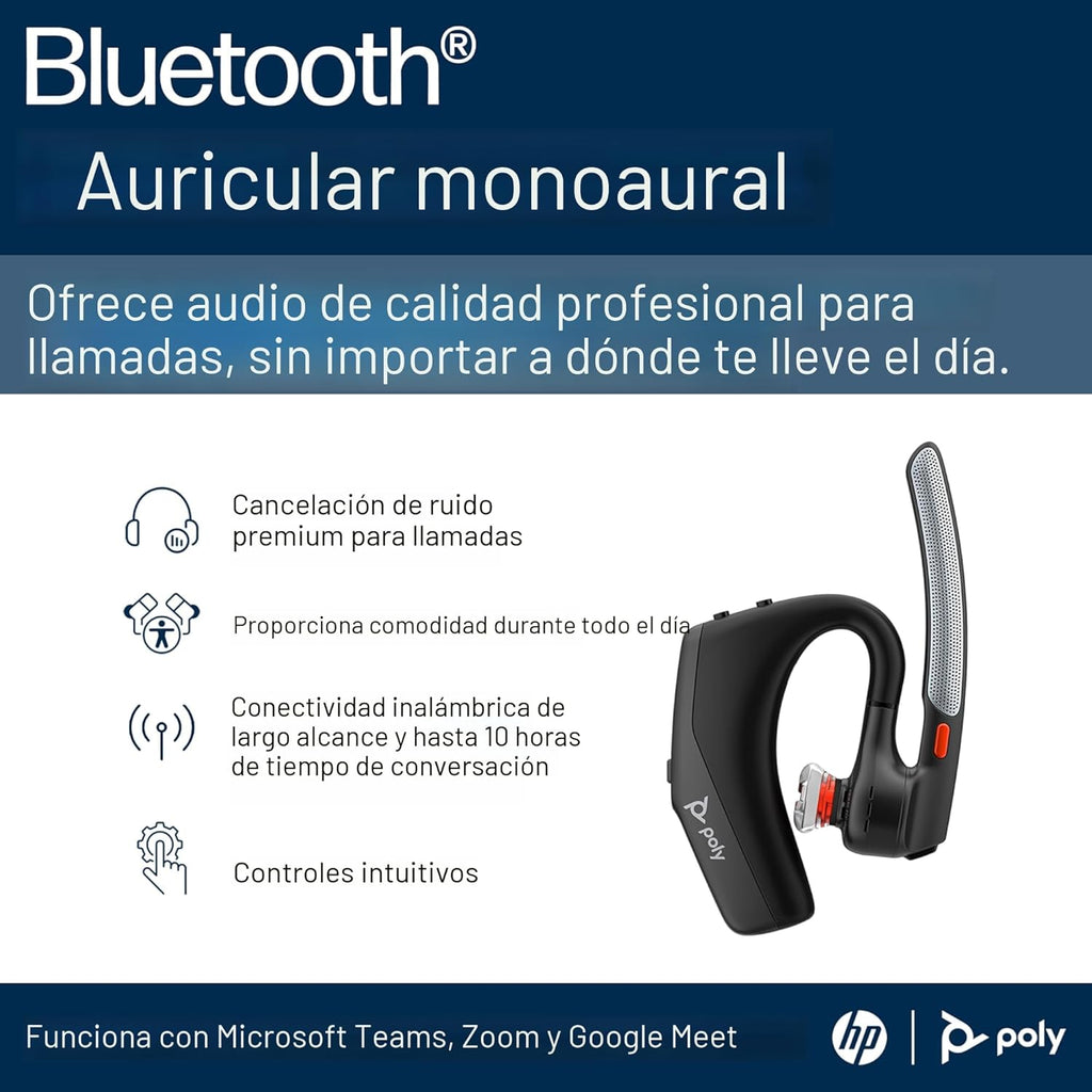 Poly Voyager Legend 30 - Auriculares Bluetooth con micrófono - Boom discreto y 4 micrófonos con cancelación de ruido - Tecnología WindSmart - Comodidad durante todo el día - Conectividad perfecta