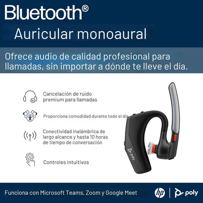 Poly Voyager Legend 30 - Auriculares Bluetooth con micrófono - Boom discreto y 4 micrófonos con cancelación de ruido - Tecnología WindSmart - Comodidad durante todo el día - Conectividad perfecta