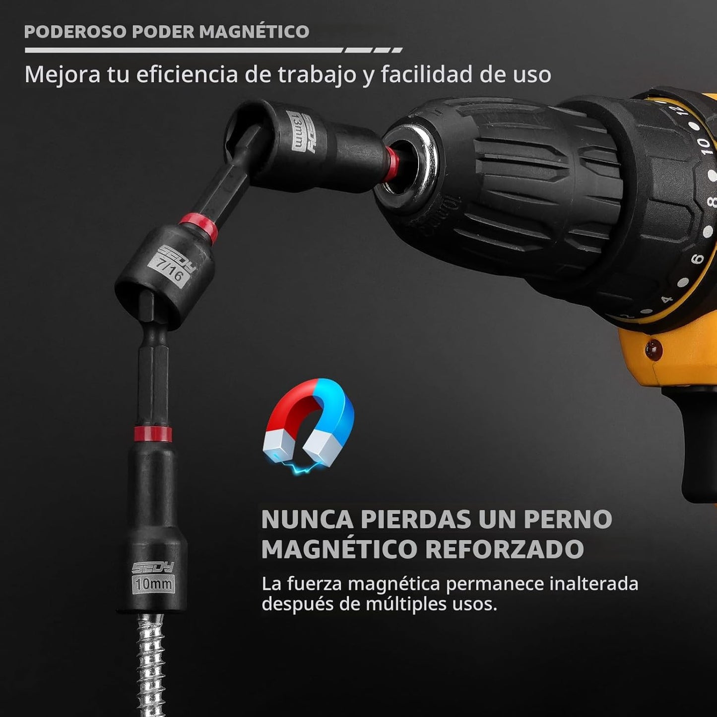 Juego de 80 piezas de llaves de tuerca de impacto magnético premium...
