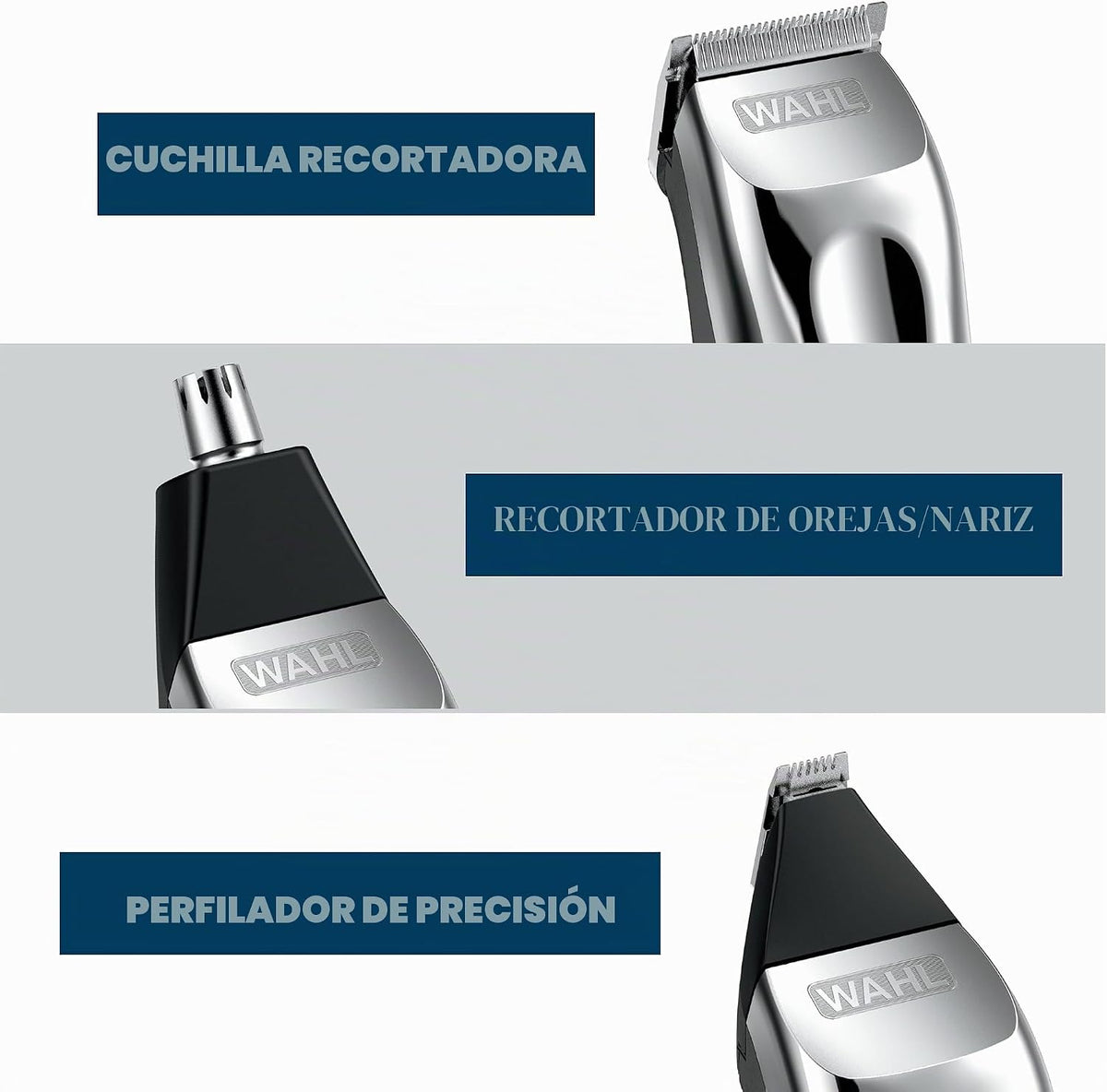 Wahl USA Recortadora recargable de iones de litio todo en uno para...