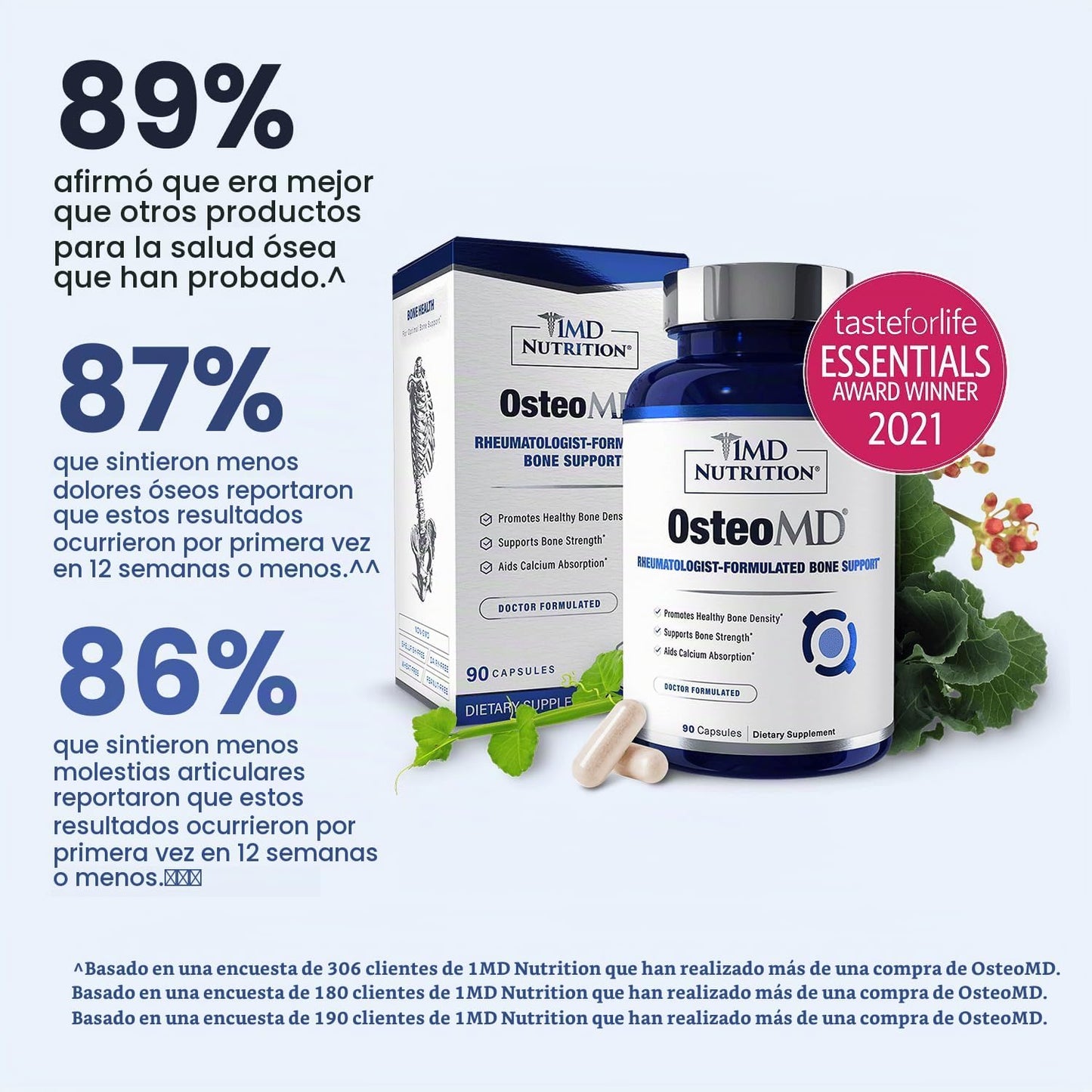 1MD OsteoMD para apoyo integral óseo | con hidroxiapatita de calcio...