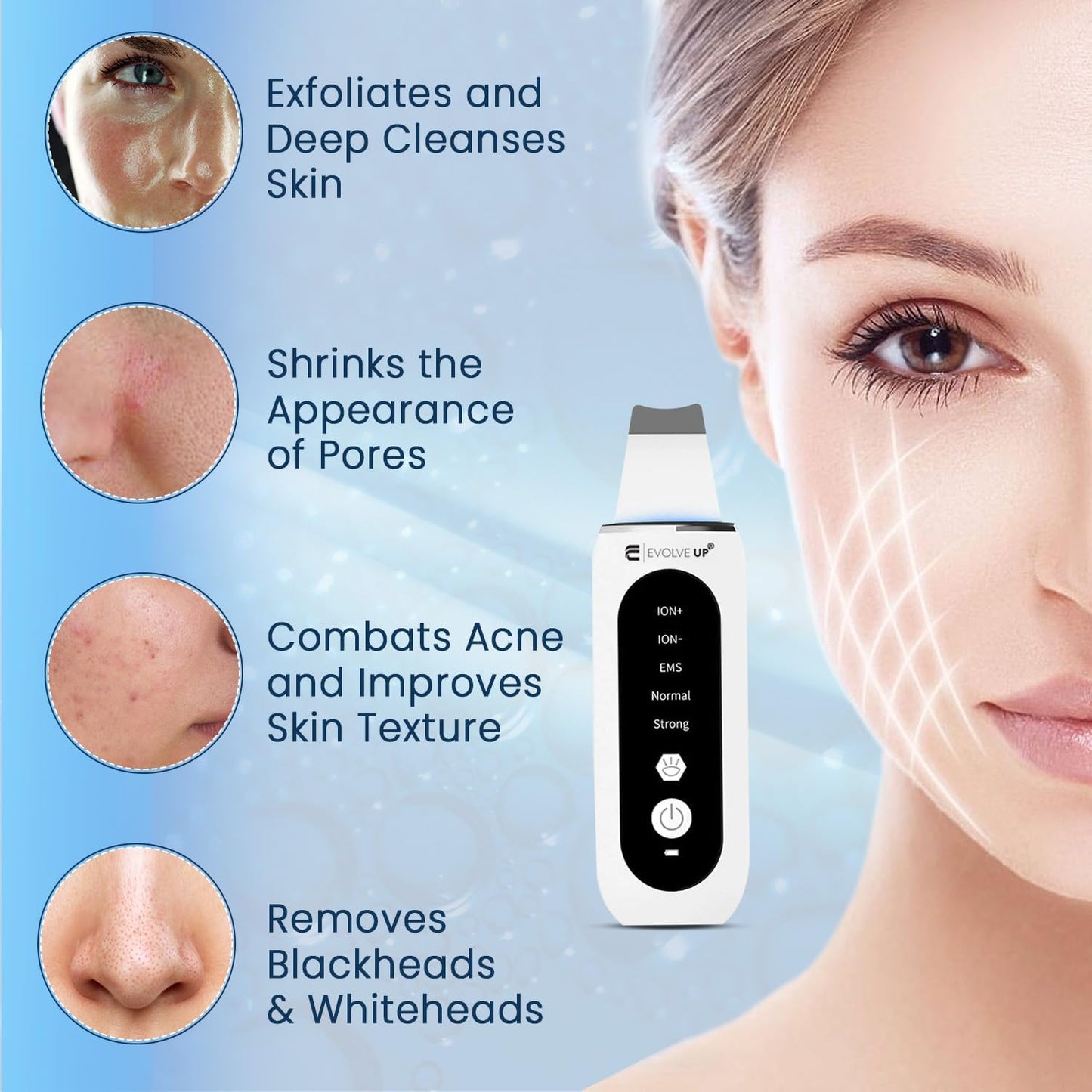 EVOLVE UP Limpiador facial para la piel, espátula de limpieza facia...