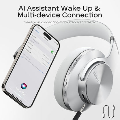 DOQAUS Auriculares Bluetooth sobre la oreja, tiempo de reproducción...