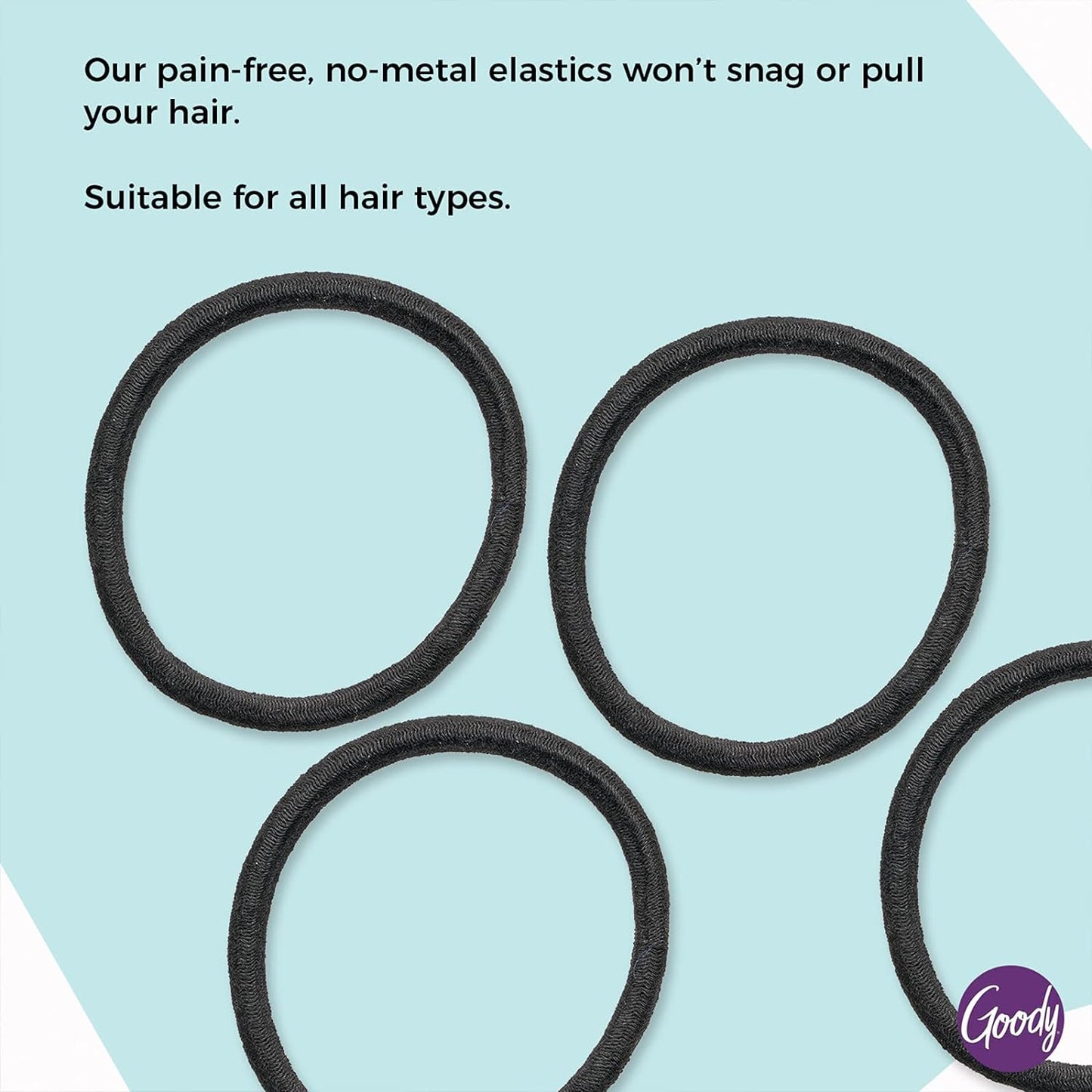 Goody Ouchless - Elásticos para el cabello, sin tirones, sin rotura...