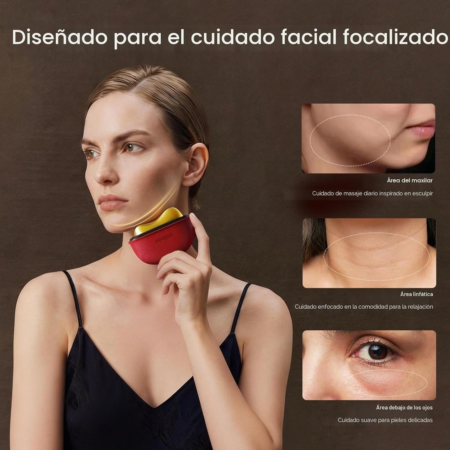 ZDEER Terapia de luz roja LED para masajeador facial y cuello, disp...